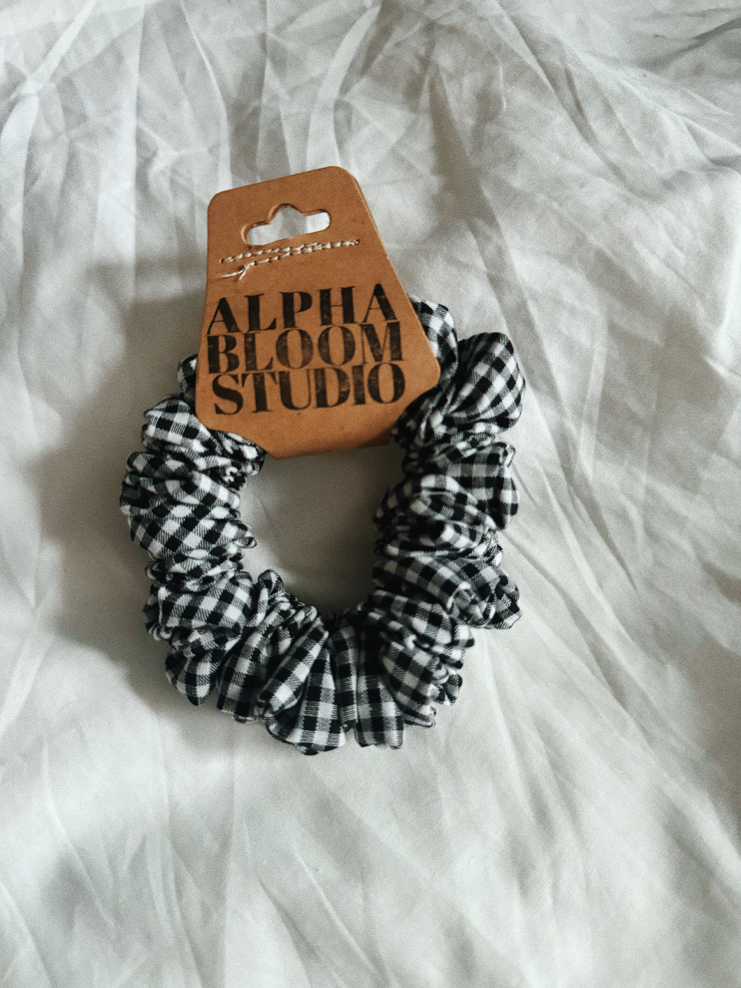 Black Gingham scrunchie