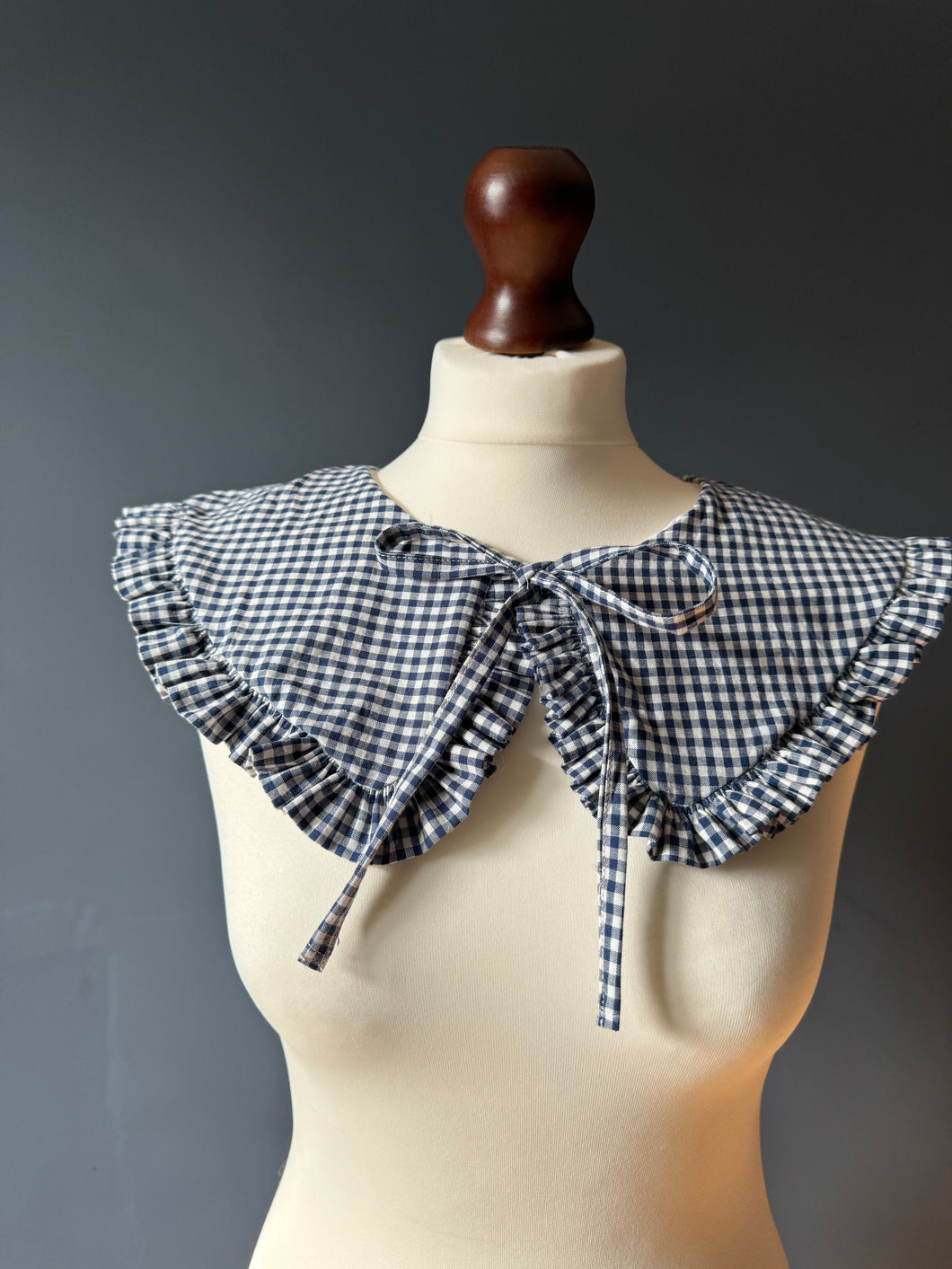 Navy Gingham Prairie Collar