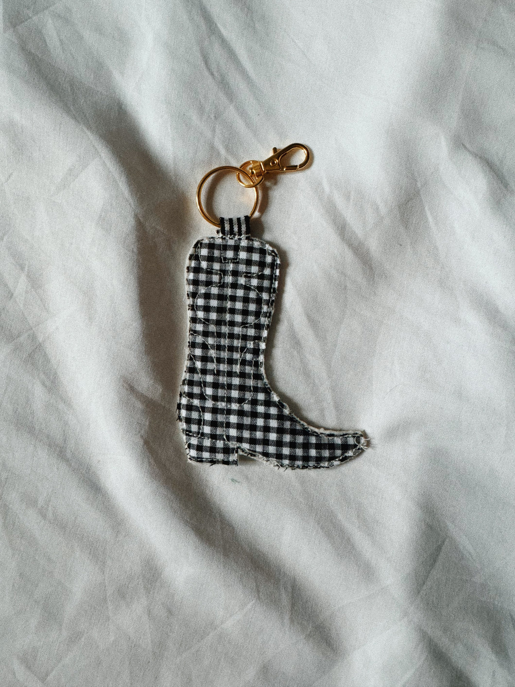 Black Gingham - Cowboy Keyring